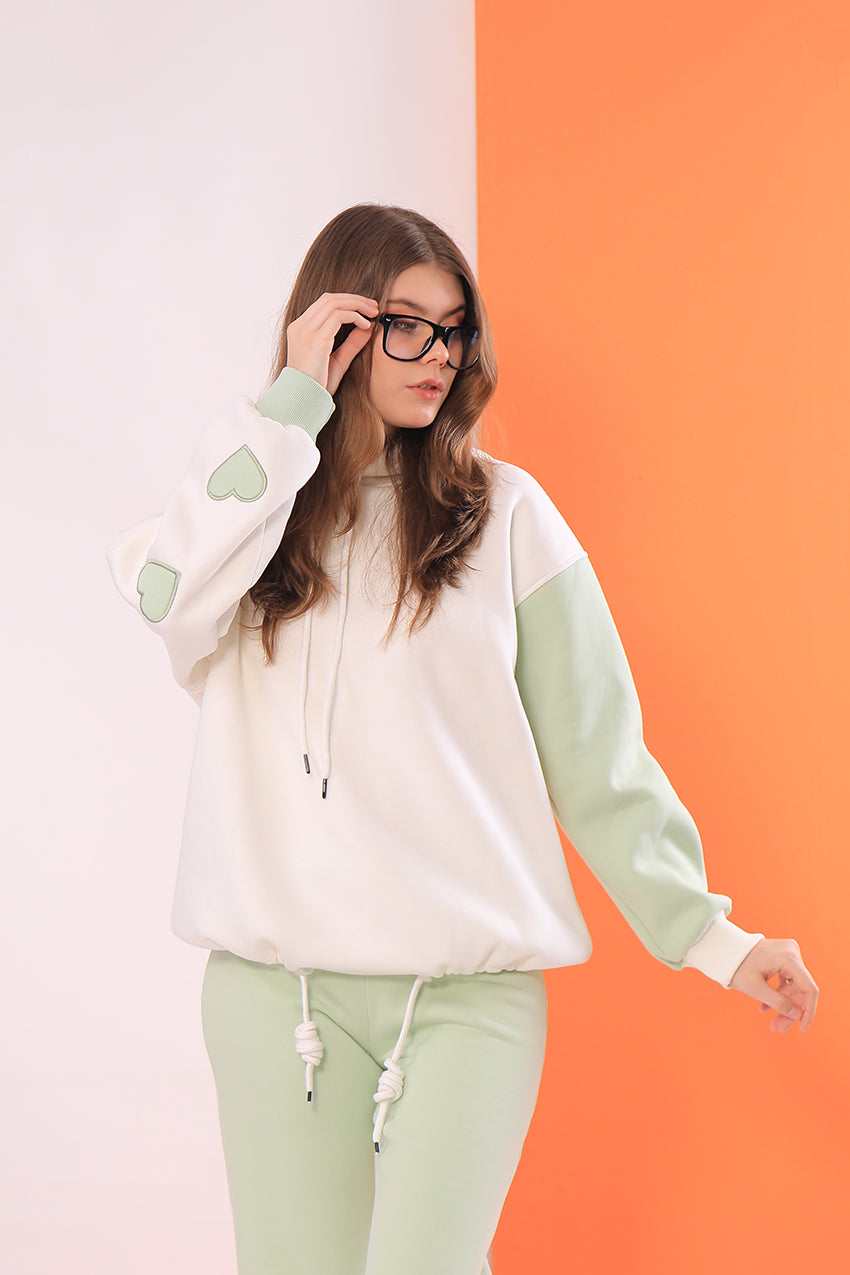 Hearts Sleeve Hoodie