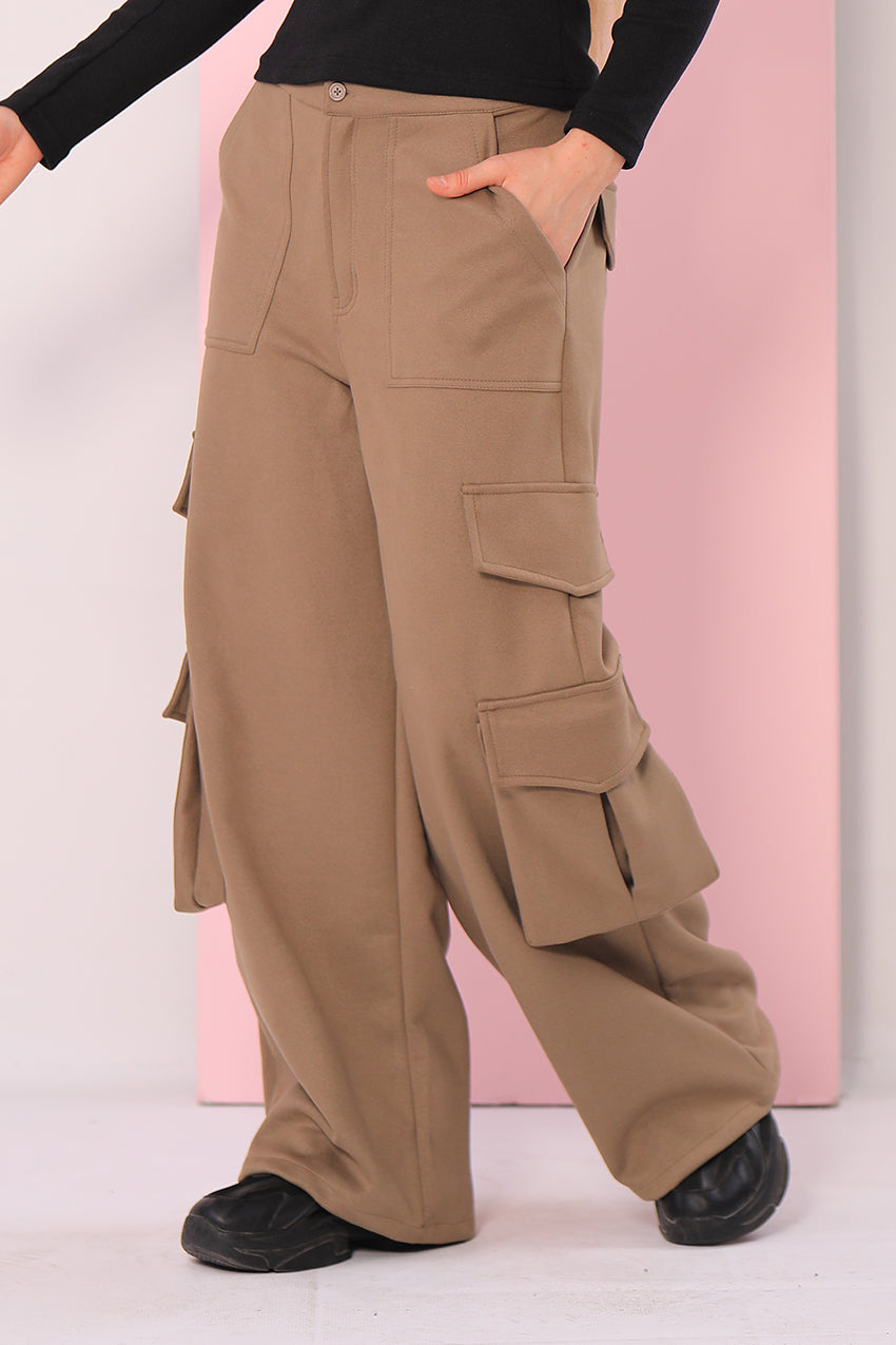 Suede Cargo Pants