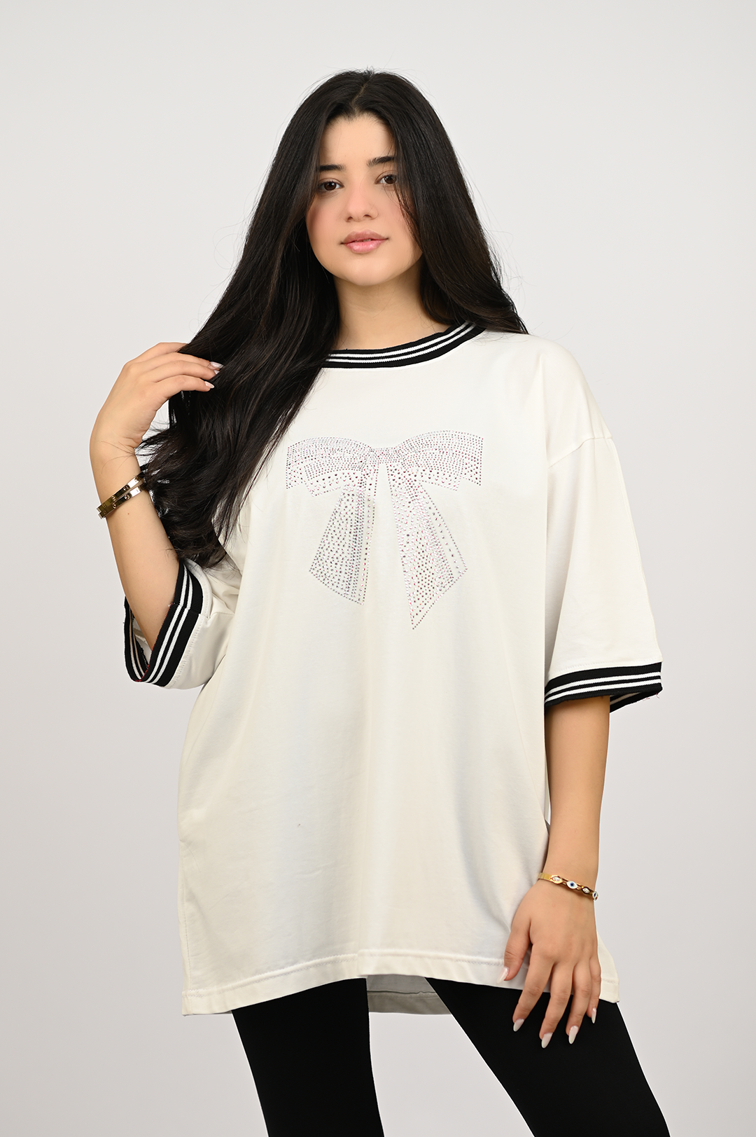 Strass Bow T-Shirt