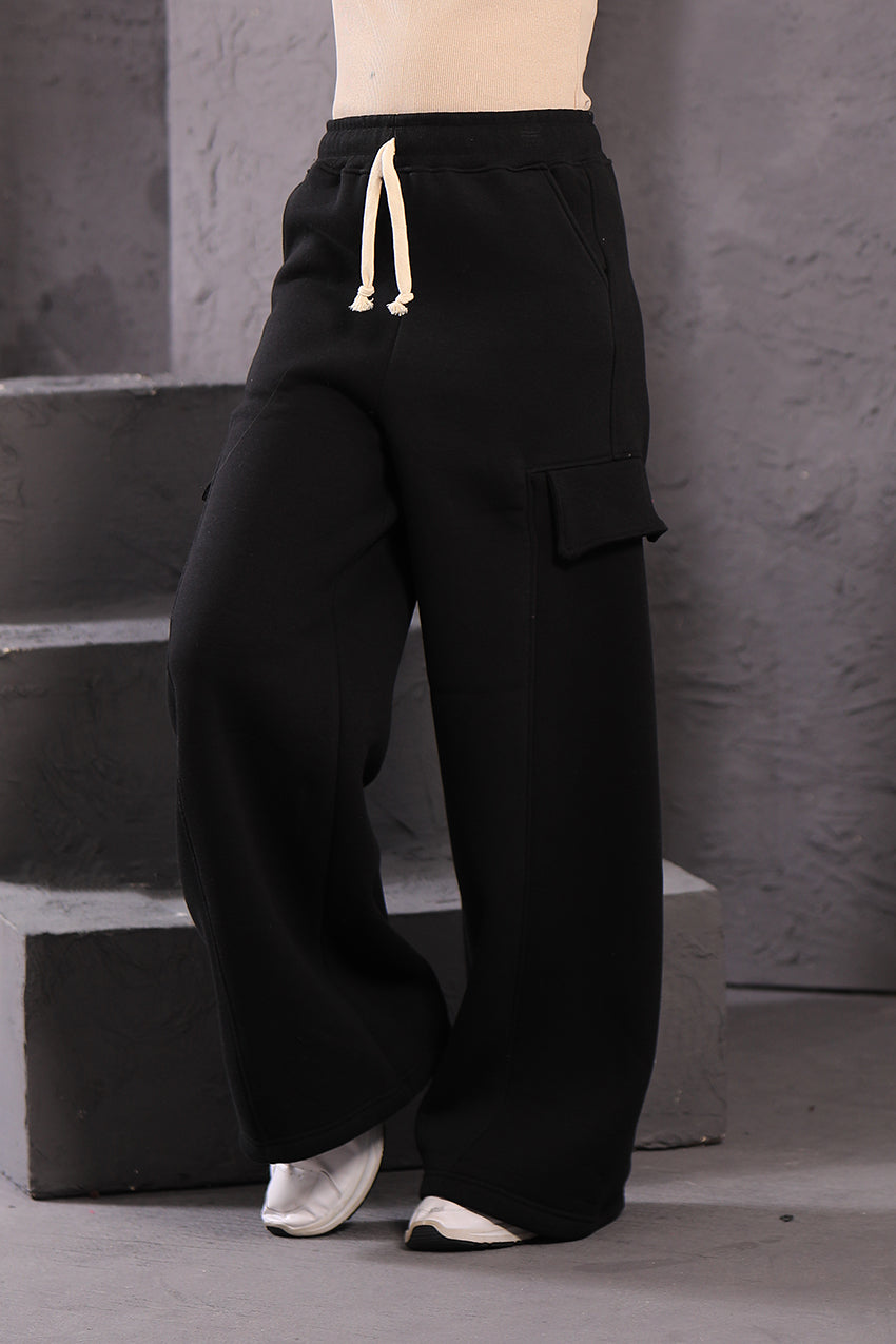 Pocket Cover Wide Leg Pants