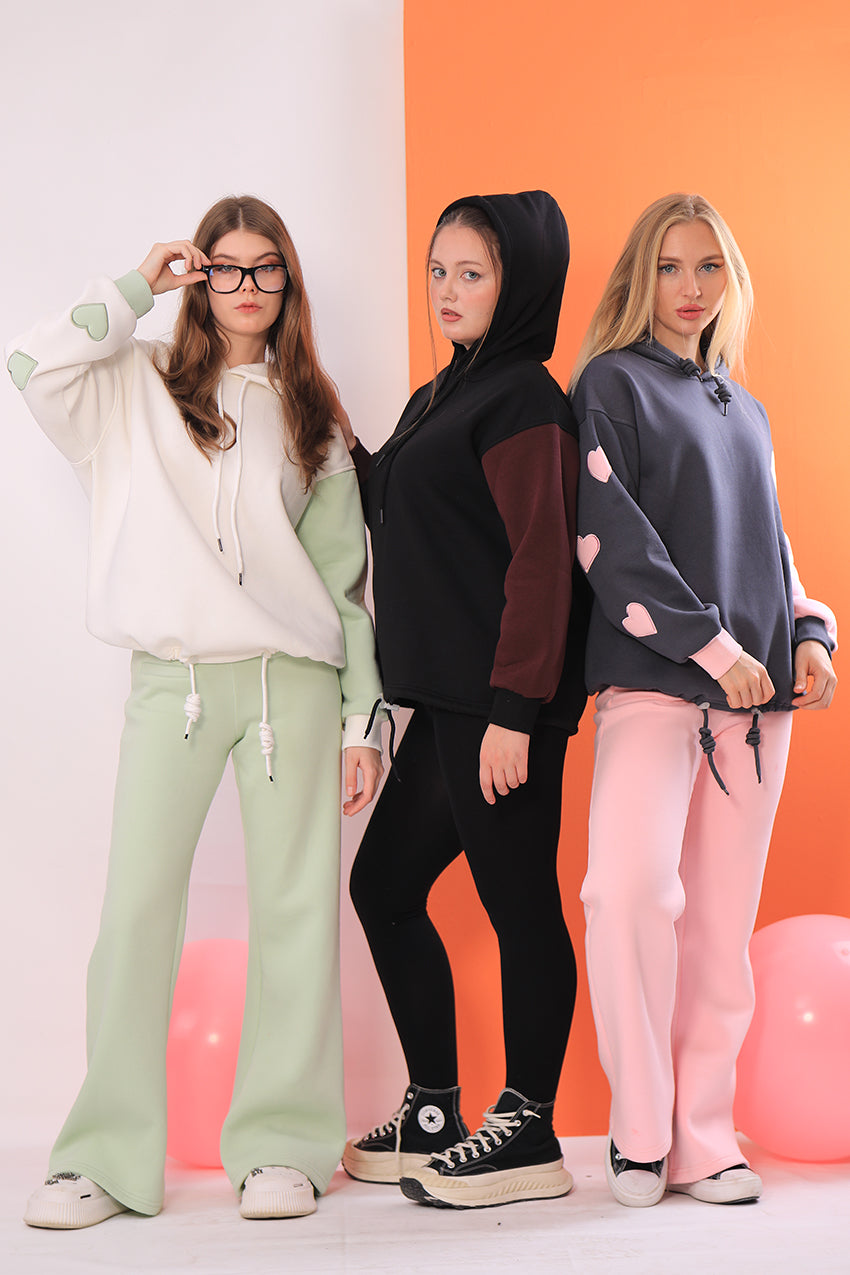 Hearts Sleeve Hoodie