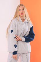 Hearts Sleeve Hoodie