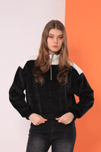 Fur Shoulder Sweatshirt