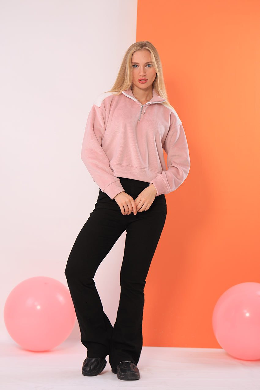 Fur Shoulder Sweatshirt