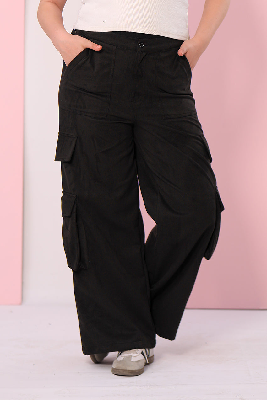 Suede Cargo Pants
