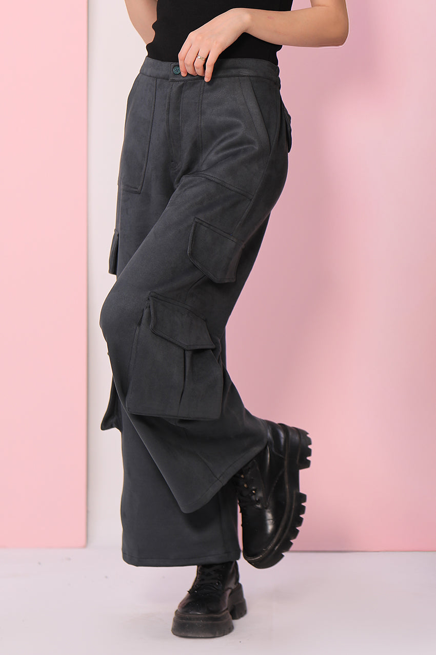 Suede Cargo Pants